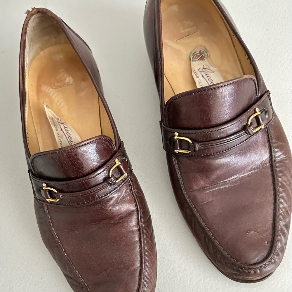 Gucci Brown Leather Loafers with Horsebit Detail - Picture 5 of 15